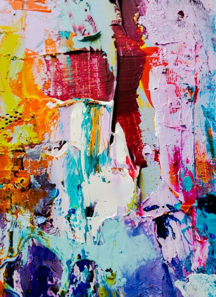 red blue and yellow abstract painting
